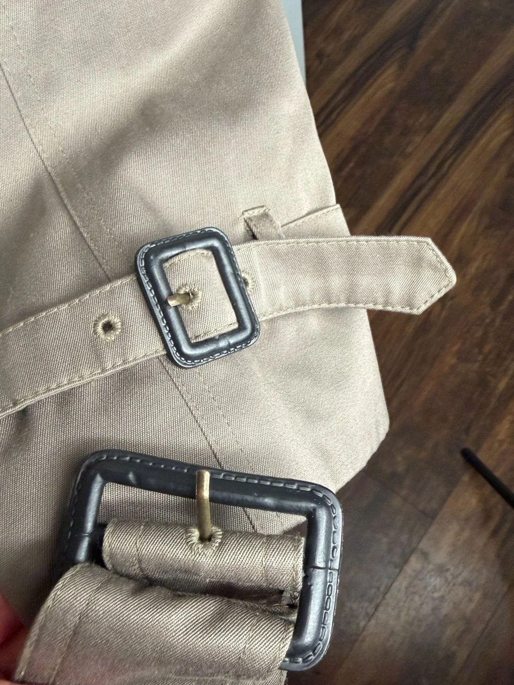 Lauren Ralph Lauren Vintage Double Breasted Trench Coat Contrast Collar Belted